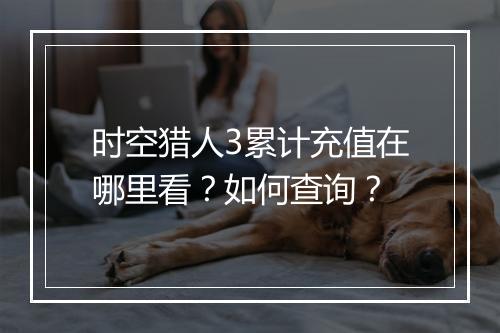 时空猎人3累计充值在哪里看?如何查询?