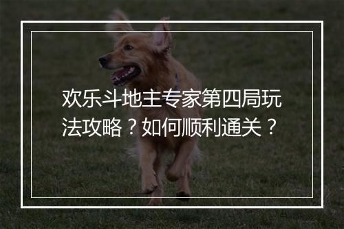 欢乐斗地主专家第四局玩法攻略?如何顺利通关?