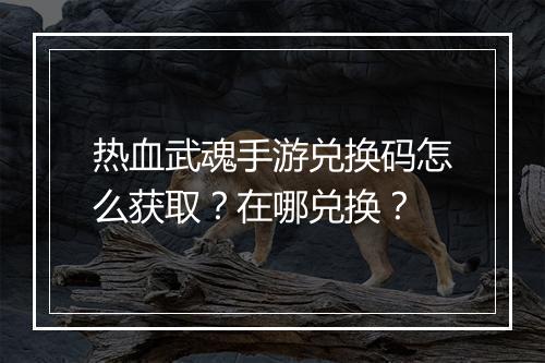热血武魂手游兑换码怎么获取?在哪兑换?