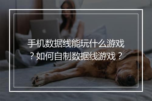 手机数据线能玩什么游戏?如何自制数据线游戏?