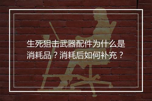 生死狙击武器配件为什么是消耗品？消耗后如何补充？