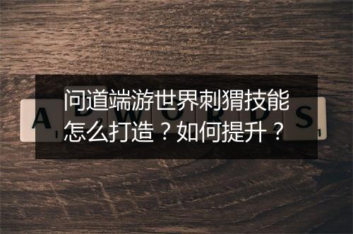 问道端游世界刺猬技能怎么打造?如何提升?