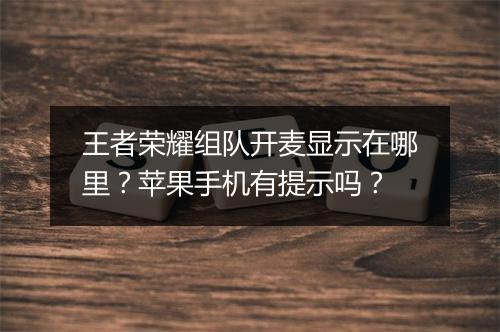 王者荣耀组队开麦显示在哪里？苹果手机有提示吗？