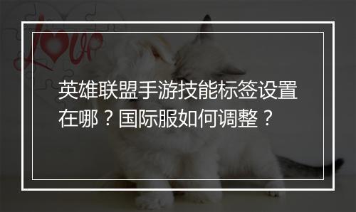 英雄联盟手游技能标签设置在哪？国际服如何调整？