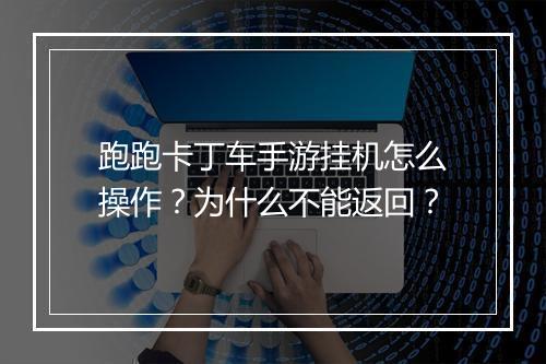 跑跑卡丁车手游挂机怎么操作？为什么不能返回？