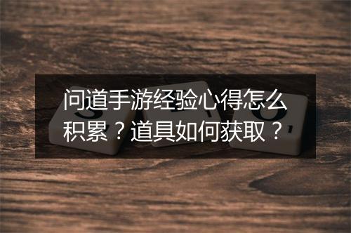 问道手游经验心得怎么积累?道具如何获取?