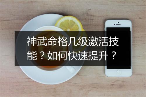 神武命格几级激活技能?如何快速提升?
