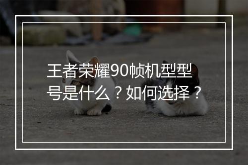王者荣耀90帧机型型号是什么？如何选择？