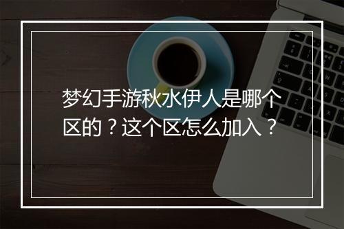 梦幻手游秋水伊人是哪个区的？这个区怎么加入？