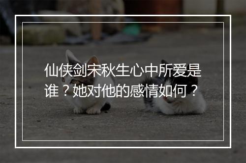 仙侠剑宋秋生心中所爱是谁?她对他的感情如何?