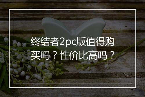 终结者2pc版值得购买吗？性价比高吗？