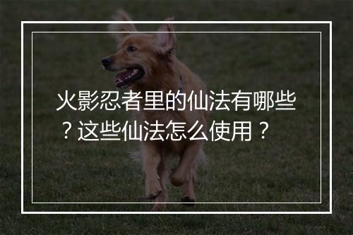 火影忍者里的仙法有哪些?这些仙法怎么使用?