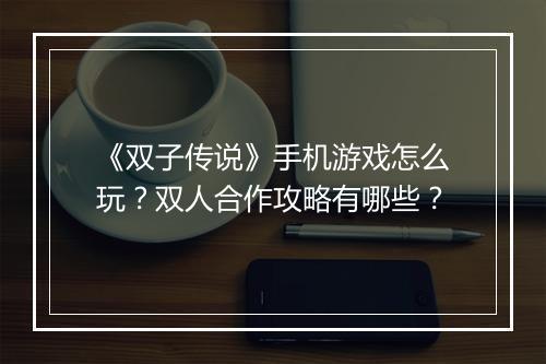 《双子传说》手机游戏怎么玩？双人合作攻略有哪些？