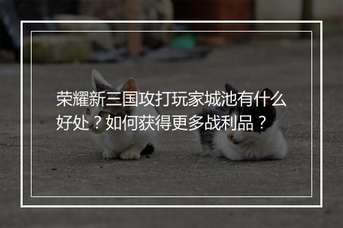 荣耀新三国攻打玩家城池有什么好处?如何获得更多战利品?