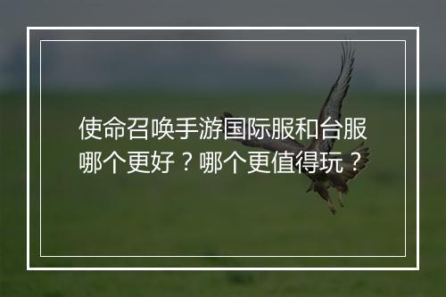 使命召唤手游国际服和台服哪个更好?哪个更值得玩?