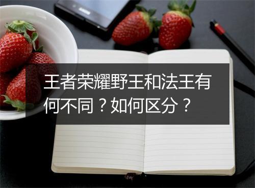 王者荣耀野王和法王有何不同？如何区分？