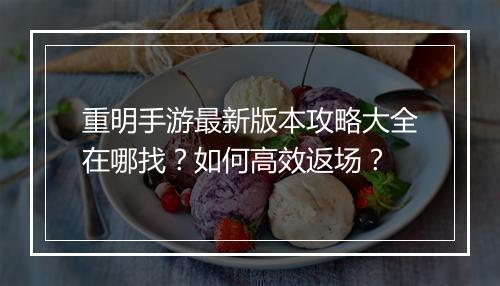 重明手游最新版本攻略大全在哪找?如何高效返场?