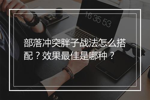 部落冲突胖子战法怎么搭配？效果最佳是哪种？