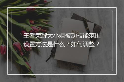 王者荣耀大小姐被动技能范围设置方法是什么？如何调整？