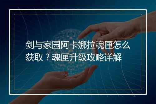 剑与家园阿卡娜拉魂匣怎么获取？魂匣升级攻略详解