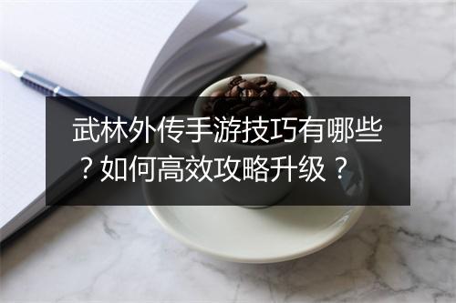 武林外传手游技巧有哪些?如何高效攻略升级?