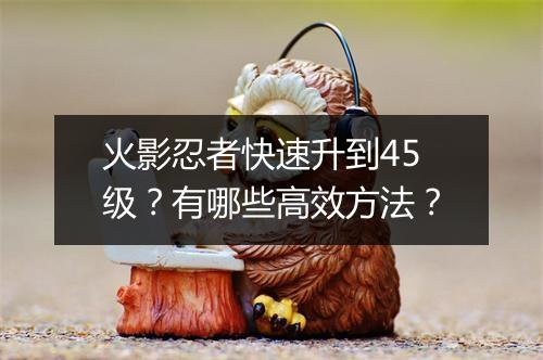 火影忍者快速升到45级?有哪些高效方法?