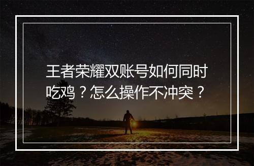 王者荣耀双账号如何同时吃鸡?怎么操作不冲突?