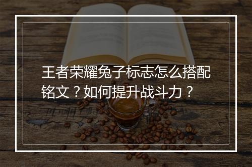 王者荣耀兔子标志怎么搭配铭文？如何提升战斗力？
