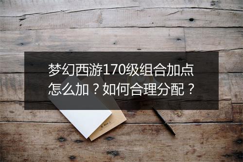 梦幻西游170级组合加点怎么加?如何合理分配?