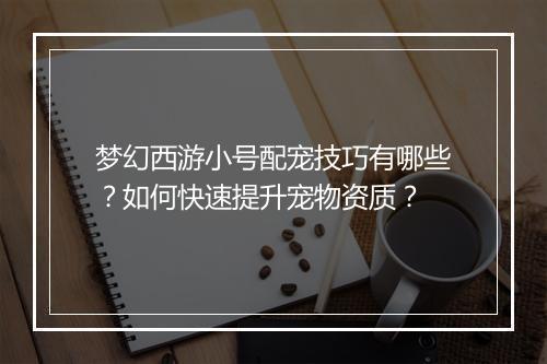 梦幻西游小号配宠技巧有哪些？如何快速提升宠物资质？