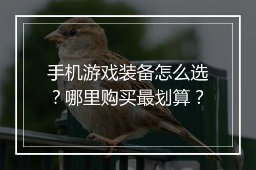 手机游戏装备怎么选?哪里购买最划算?