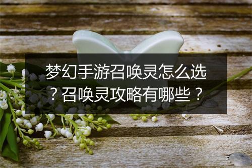 梦幻手游召唤灵怎么选?召唤灵攻略有哪些?