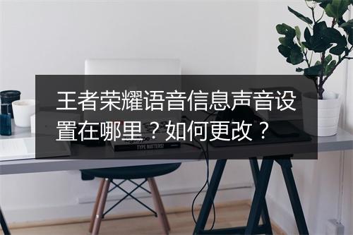 王者荣耀语音信息声音设置在哪里？如何更改？