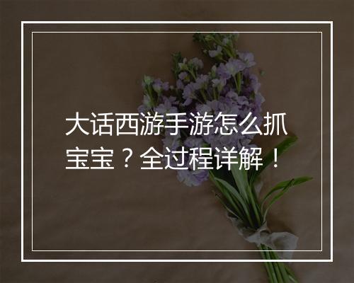 大话西游手游怎么抓宝宝?全过程详解!