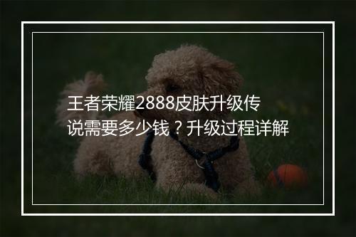 王者荣耀2888皮肤升级传说需要多少钱？升级过程详解