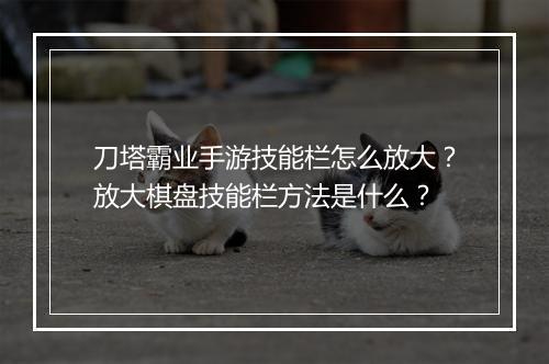 刀塔霸业手游技能栏怎么放大?放大棋盘技能栏方法是什么?