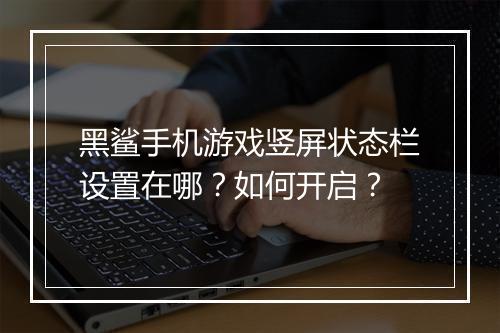 黑鲨手机游戏竖屏状态栏设置在哪？如何开启？