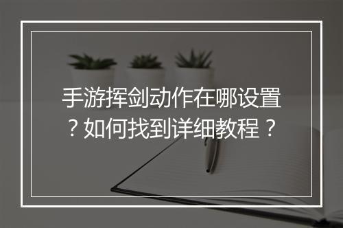 手游挥剑动作在哪设置？如何找到详细教程？