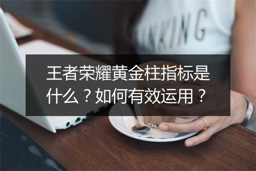 王者荣耀黄金柱指标是什么？如何有效运用？
