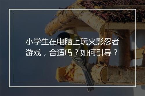 小学生在电脑上玩火影忍者游戏,合适吗?如何引导?