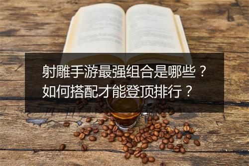 射雕手游最强组合是哪些?如何搭配才能登顶排行?