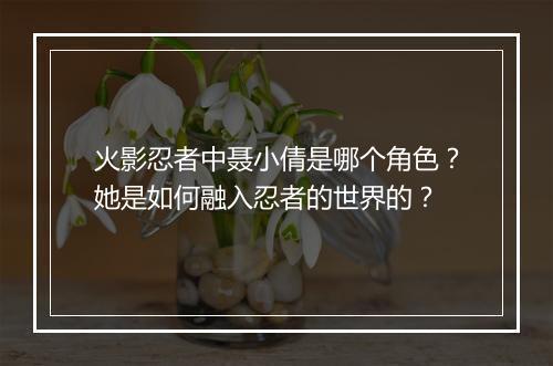 火影忍者中聂小倩是哪个角色?她是如何融入忍者的世界的?