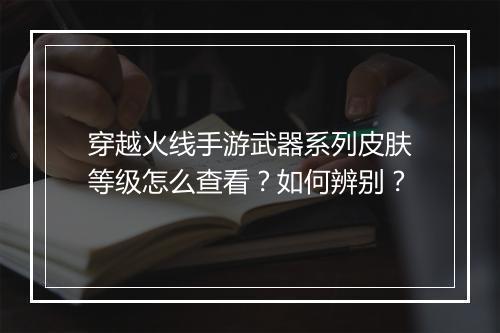穿越火线手游武器系列皮肤等级怎么查看？如何辨别？