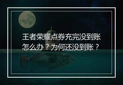 王者荣耀点券充完没到账怎么办?为何还没到账?