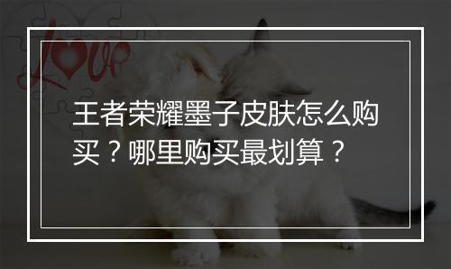 王者荣耀墨子皮肤怎么购买？哪里购买最划算？