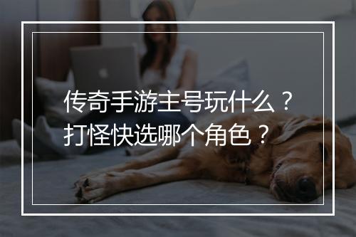 传奇手游主号玩什么？打怪快选哪个角色？