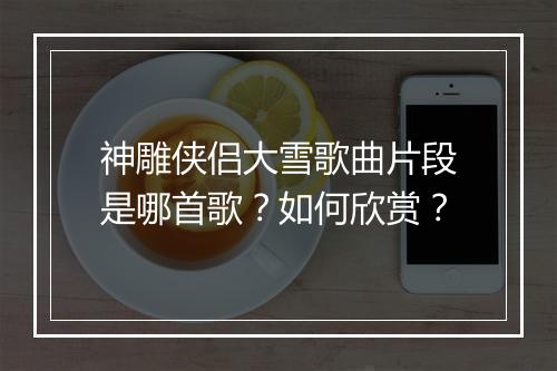 神雕侠侣大雪歌曲片段是哪首歌？如何欣赏？