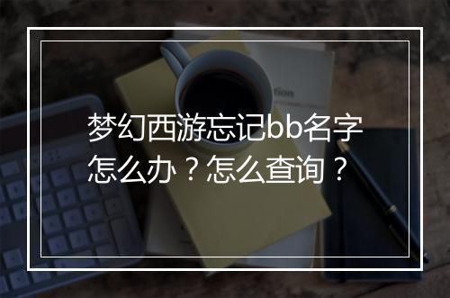 梦幻西游忘记bb名字怎么办？怎么查询？