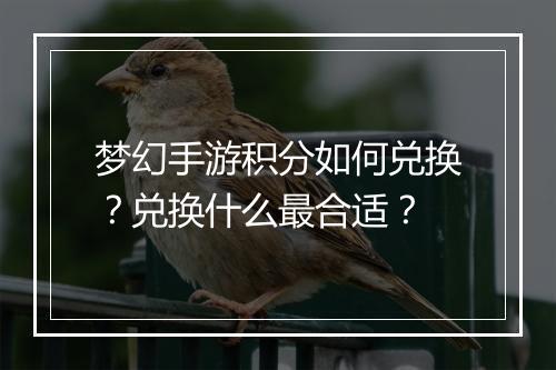 梦幻手游积分如何兑换？兑换什么最合适？