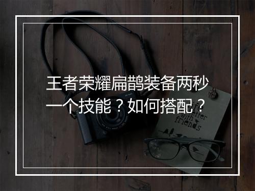 王者荣耀扁鹊装备两秒一个技能？如何搭配？